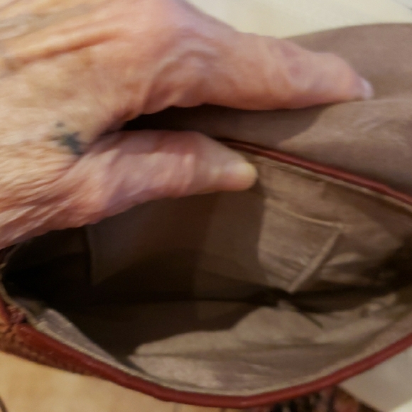 Whiting & Davis Maroon Crossbody Bag with Tassel - Picture 3 of 4